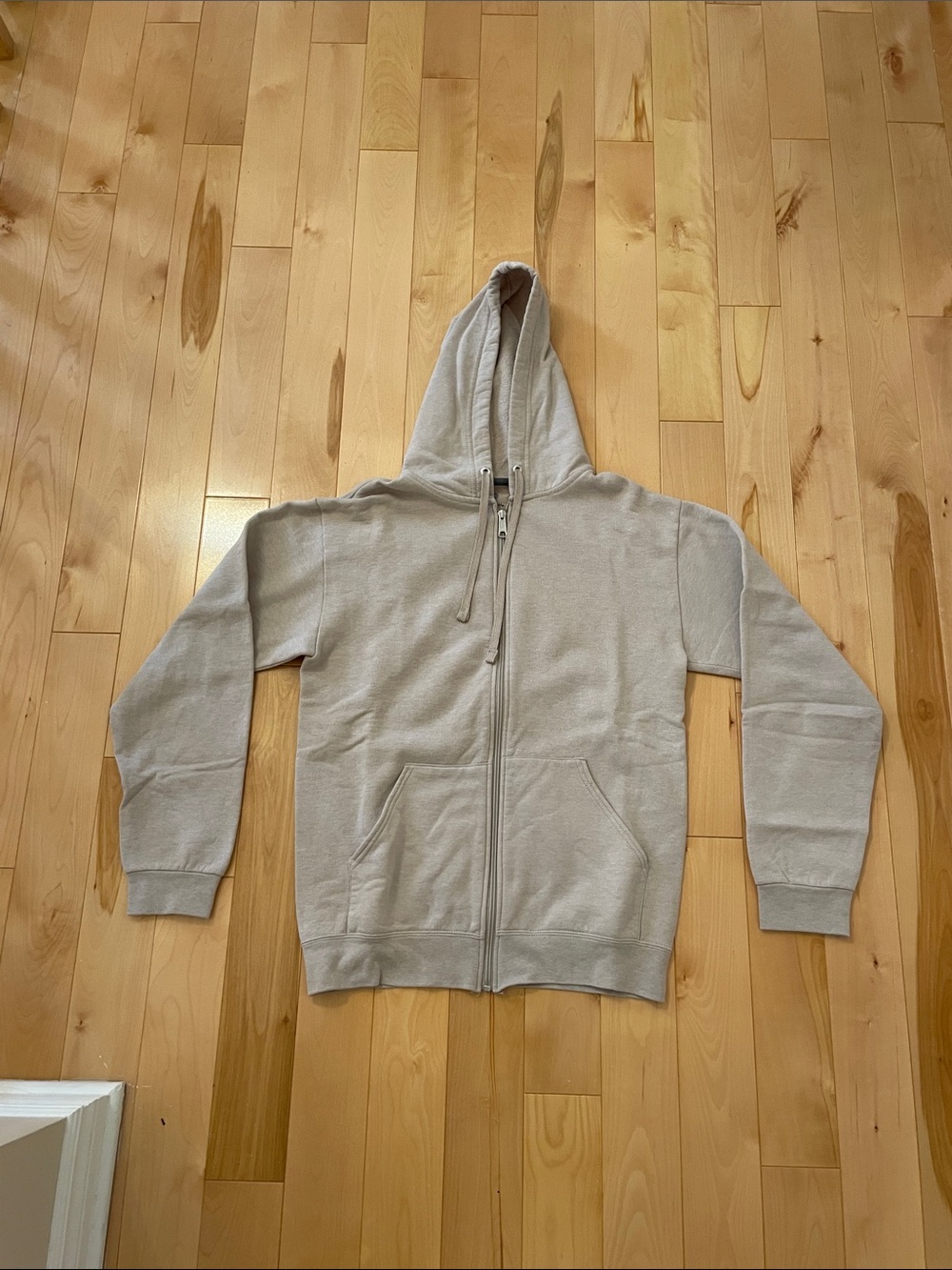 Fruit of the Loom Men's Light Beige Full-Zip Hoodie Sweater